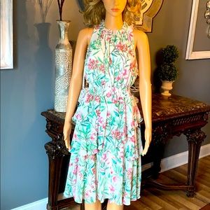 floral sleeveless dress